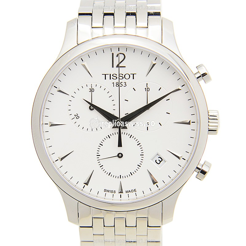 Tissot T-CLASSIC Quartz - White Dial - Steel Case - Silver Strap - Clasp