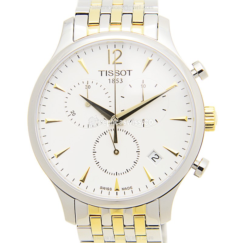 Tissot T-Classic Replica - Quartz - White Dial - Steel Gold