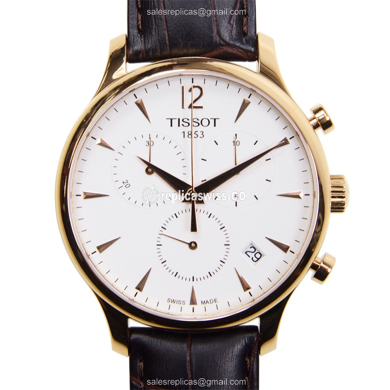 Tissot T-CLASSIC Quartz - Stainless Steel Case - White Dial - Brown Leather Strap