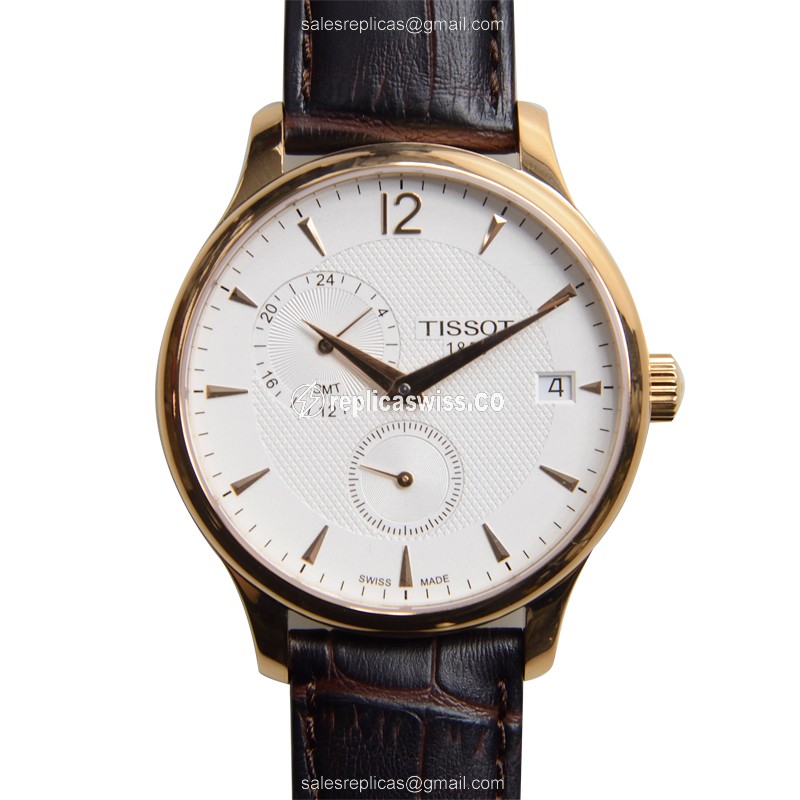 Rolex T-Classic Quartz - White Dial - Leather Strap - Brown - Clasp - Stainless Steel - Luxury Replica T-CLASSIC Watch