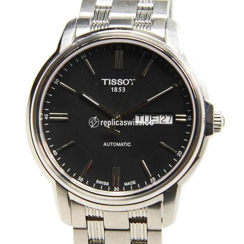 Rolex T-Classic Replica - Automatic - Steel Case - Black Dial - Silver Steel Band - Luxury Replica T-CLASSIC Watch