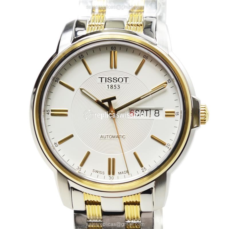 Replica Tissot T-CLASSIC - Automatic - Steel Case - White Dial - Silver Steel Band - Luxury Replica T-CLASSIC Watch
