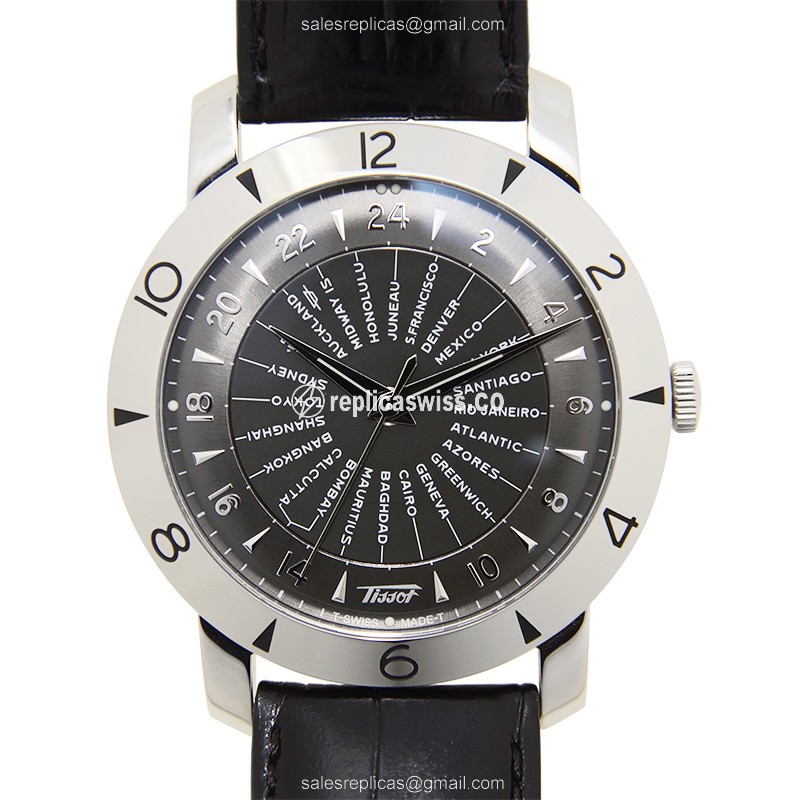 Automatic Replica Watch Tissot Heritage - Stainless Steel Case - Black Dial - Leather Strap - Luxury Replica HERITAGE Watch
