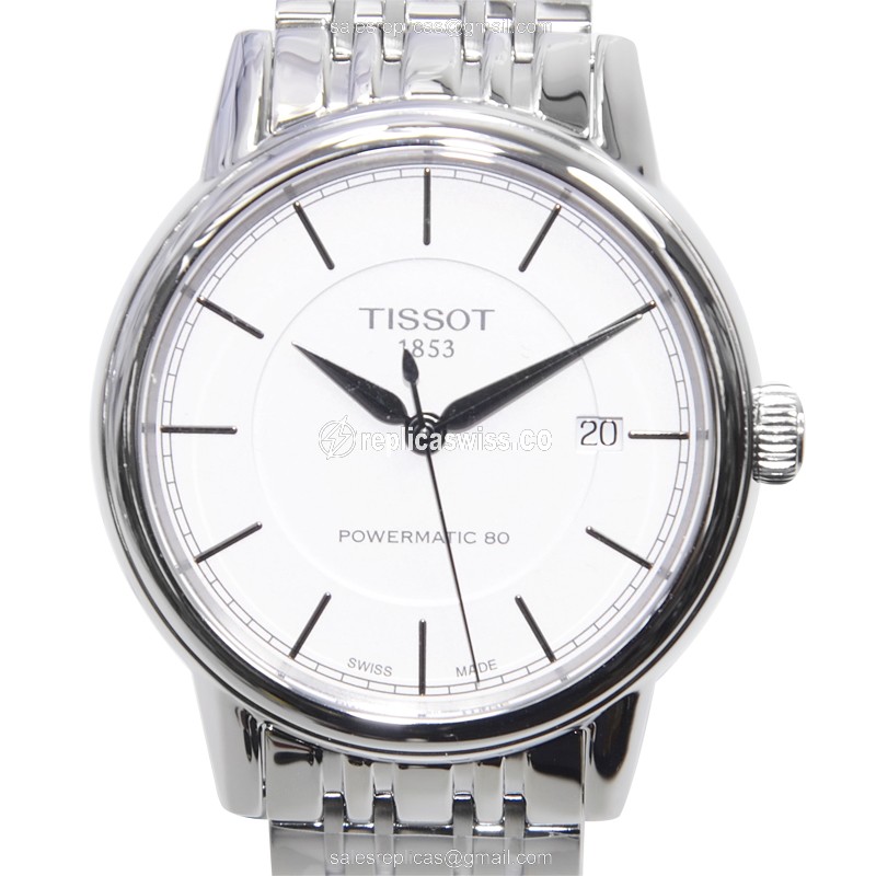 Automatic Tissot T085.407.11.011.00 T-CLASSIC - Steel Case, White Dial, Silver Band - Luxury Replica T-CLASSIC Watch
