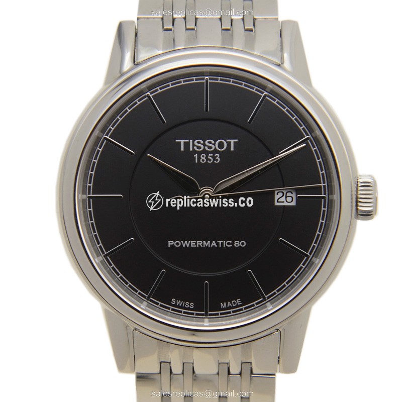 Tissot T-CLASSIC Replica - Automatic - Steel Case - Black Dial - Silver Strap - Luxury Replica T-CLASSIC Watch