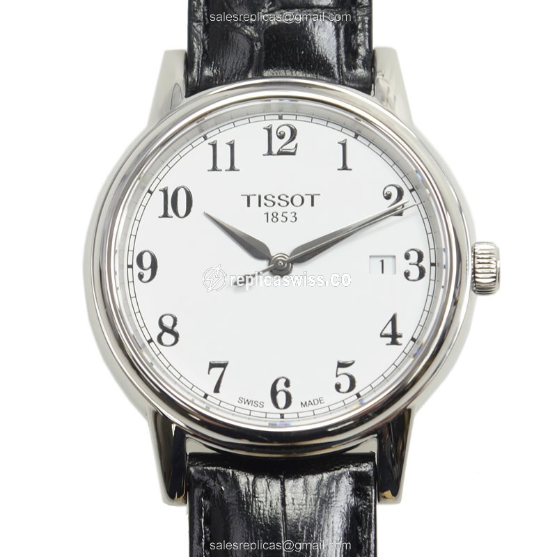 Rolex T-CLASSIC Quartz Replica - Silver Dial - Steel Case - Black Alligator Strap - Luxury Replica T-CLASSIC Watch