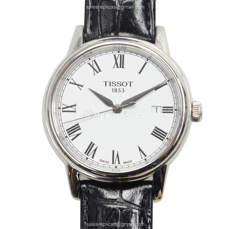 Tissot T-TREND Quartz Steel - Silver Dial Black Leather Strap Buckle - Luxury Replica T-TREND Watch