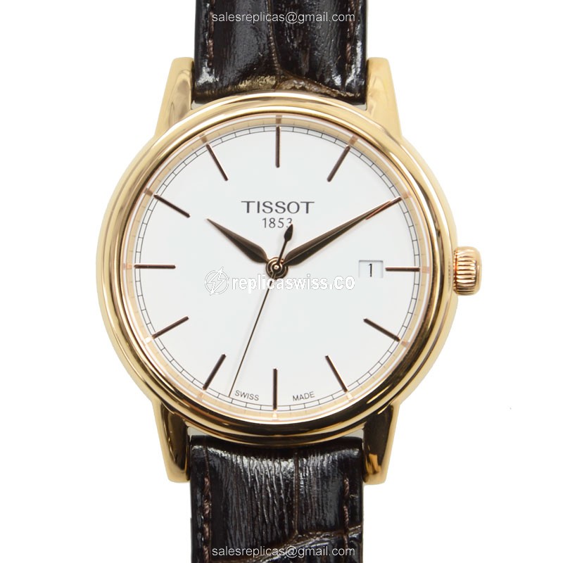 Tissot T-CLASSIC Quartz Steel - White Dial, Brown Leather Strap