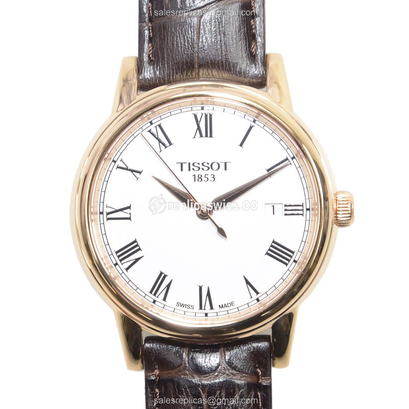 Tissot T-CLASSIC Replica - Quartz - White Dial - Steel Case - Brown Leather Strap - Luxury Replica T-CLASSIC Watch