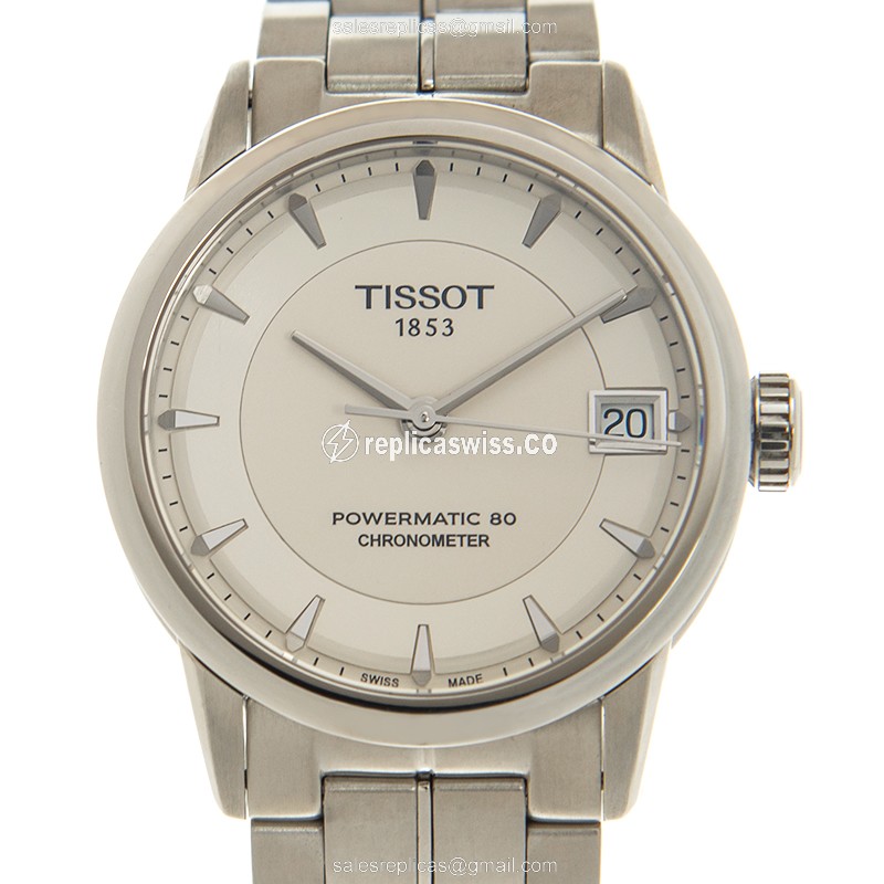Tissot T-CLASSIC Replica - Automatic - Steel Case - White Dial - Silver Steel Strap