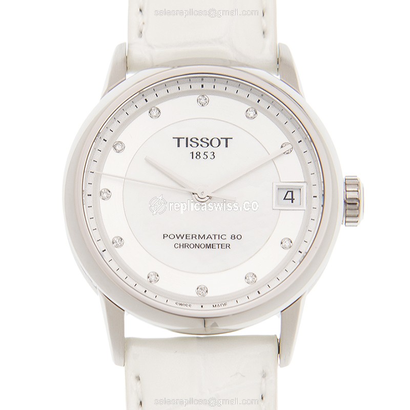 Rolex T-CLASSIC Replica - Automatic - Stainless Steel - White Dial, Leather Strap - Luxury Replica T-CLASSIC Watch