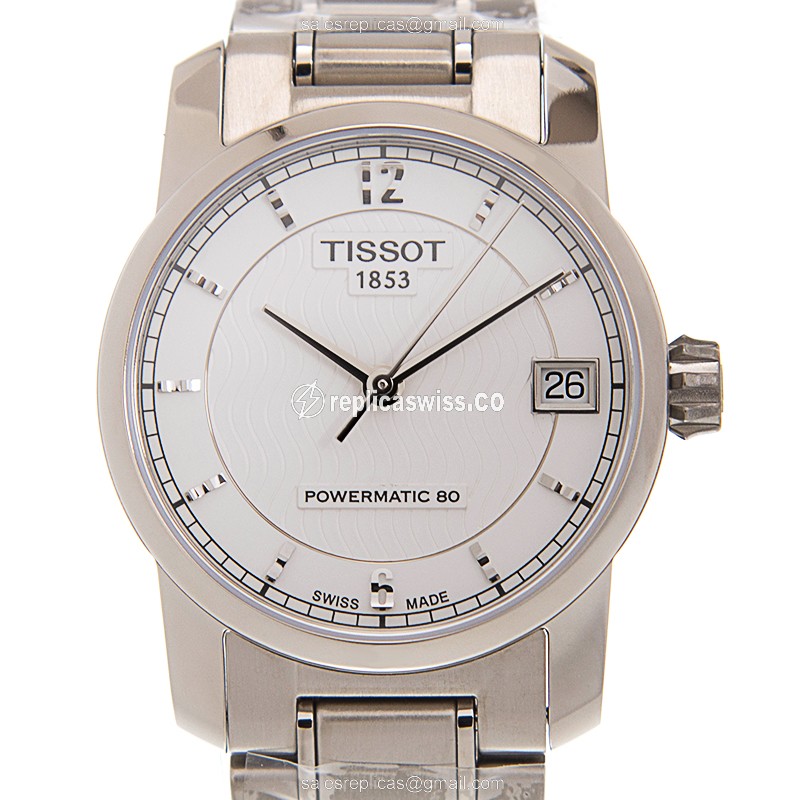 Tissot T-CLASSIC Automatic Titanium - White Dial - Silver Clasp - 40mm Case - Luxury Replica T-CLASSIC Watch