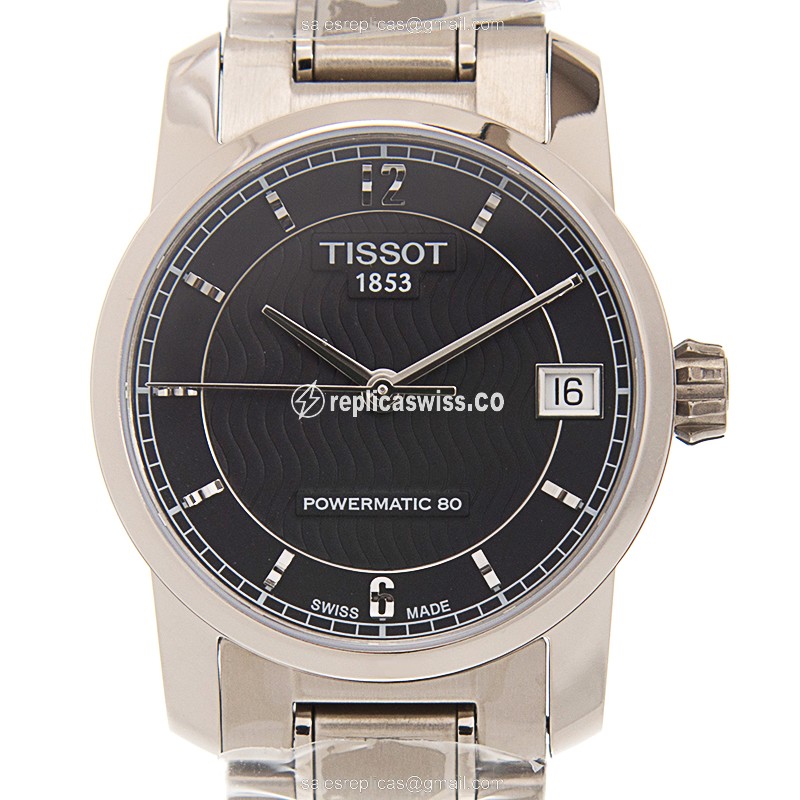 Automatic Tissot T-CLASSIC Titanium - Black Dial, Silver Band, Titanium Clasp
