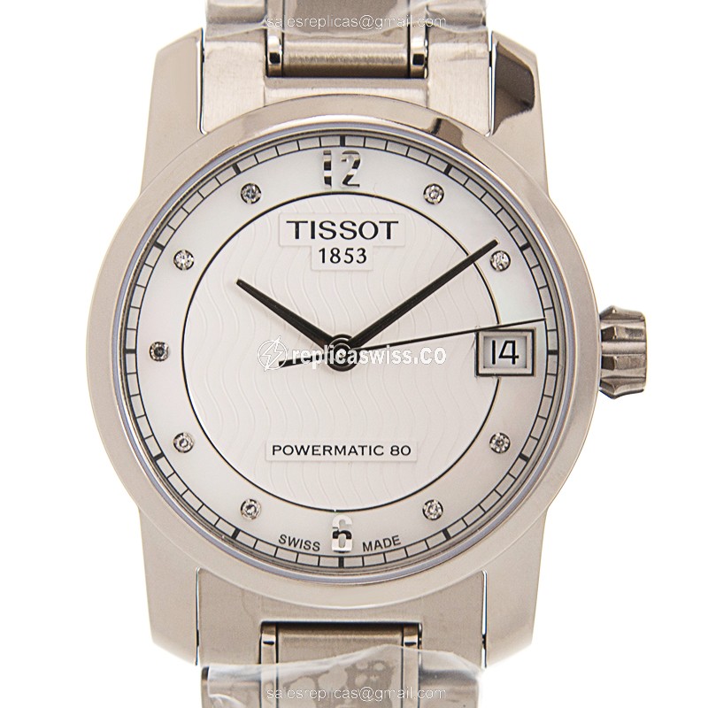Tissot T-CLASSIC Replica - Automatic - Titanium Case - White Dial - Silver Titanium Strap