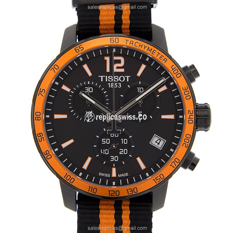 Tissot T-SPORT Quartz - Black Dial - Canvas Strap - Buckle Clasp - Steel Case - Luxury Replica T-SPORT Watch