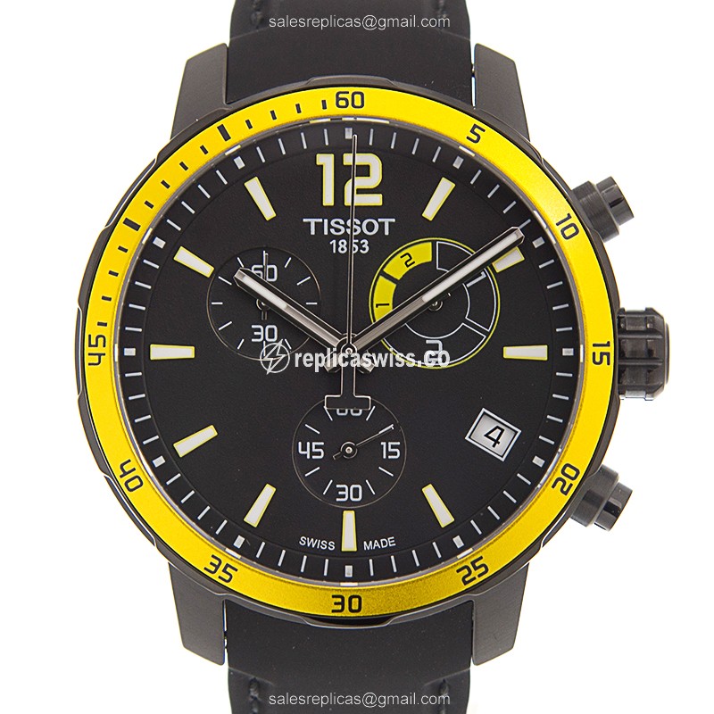 Tissot T-SPORT Quartz Steel - Black Dial - Rubber Black Clasp