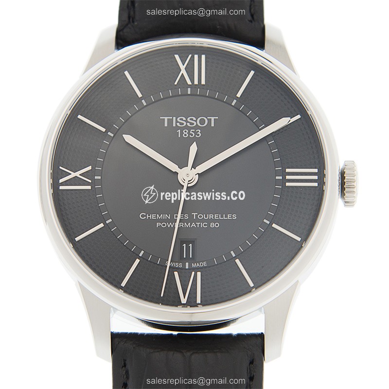 Tissot T-CLASSIC Replica - Automatic - Steel Case - Black Dial - Leather Strap - Luxury Replica T-CLASSIC Watch