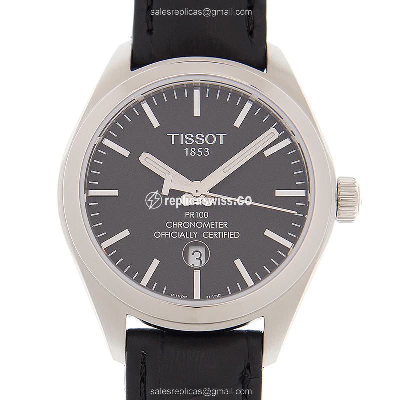 Tissot T-CLASSIC Quartz - Black Dial - Leather Strap - Buckle Clasp - Luxury Replica T-CLASSIC Watch