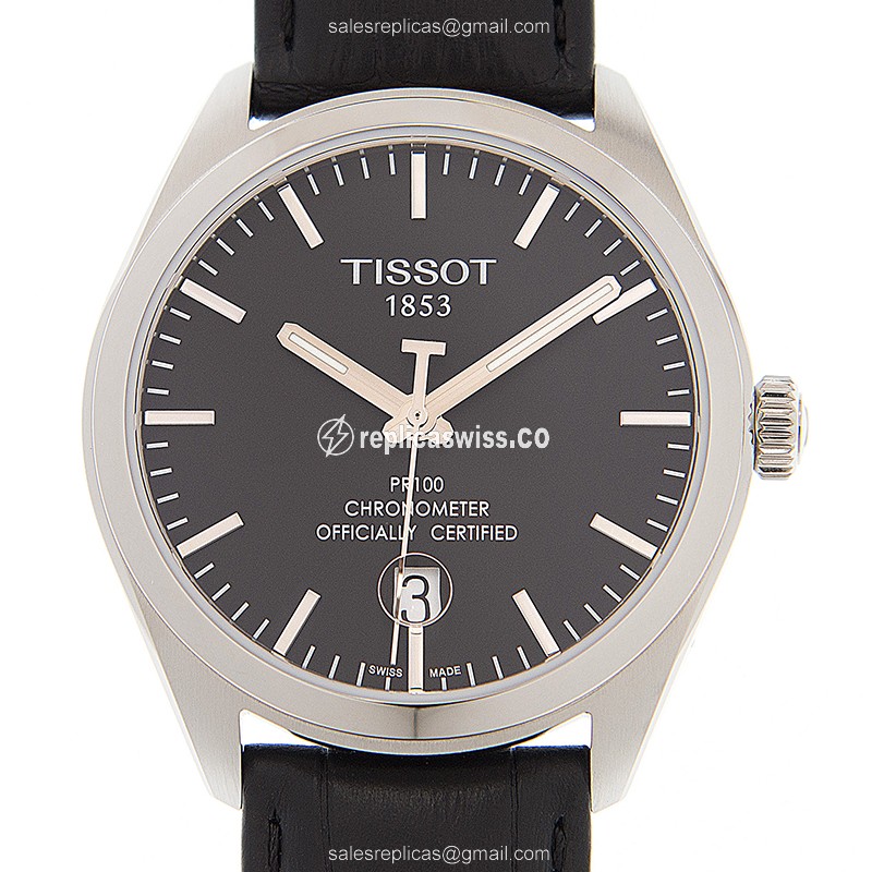 Tissot T-CLASSIC Replica - Automatic - Black Dial - Leather Strap - Buckle Clasp - Luxury Replica T-CLASSIC Watch