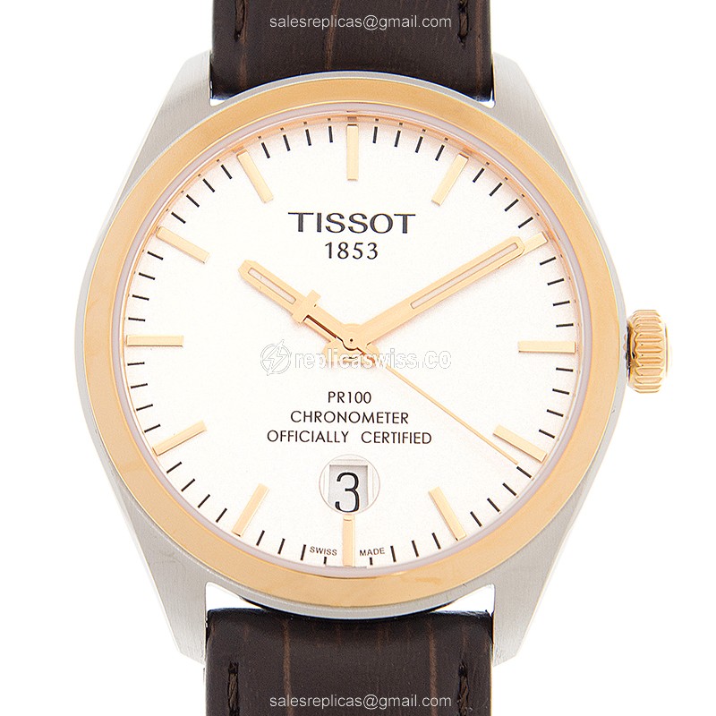 Tissot T-CLASSIC Quartz - White Dial - Leather Brown Strap - Buckle Clasp