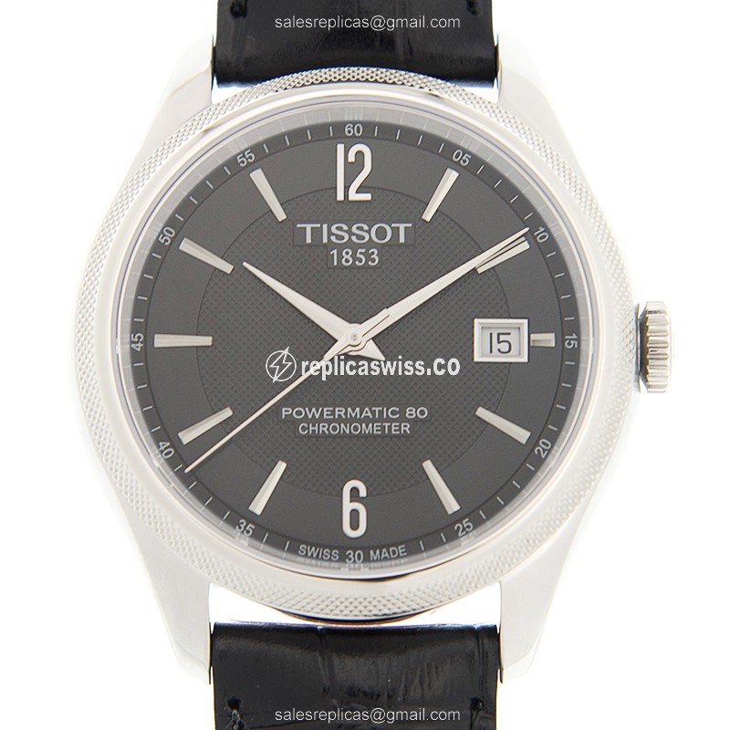 Tissot T-CLASSIC Replica - Automatic - Black Dial - Steel Case - Leather Strap - Luxury Replica T-CLASSIC Watch