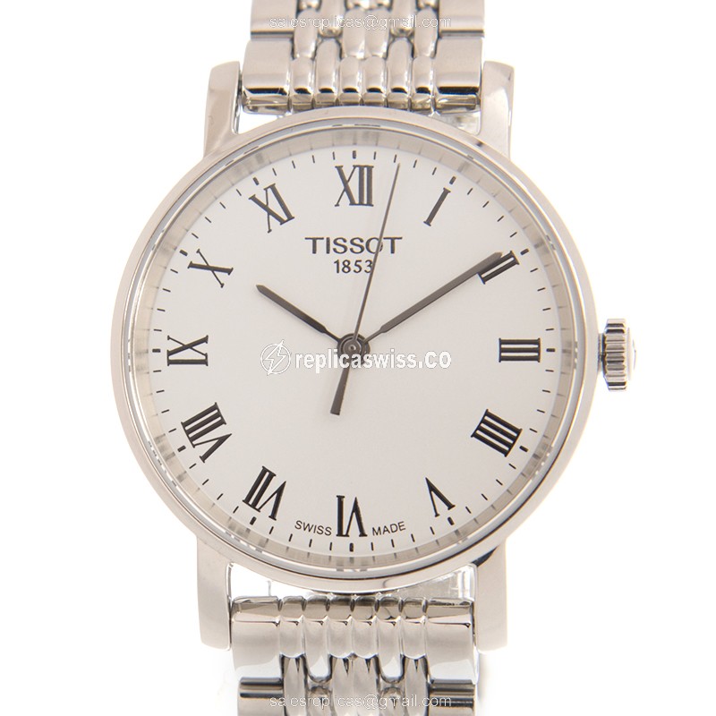 Tissot T109.210.11.033.00 Quartz - White Dial - Steel Case - Silver Strap - Luxury Replica EVERYTIME Watch
