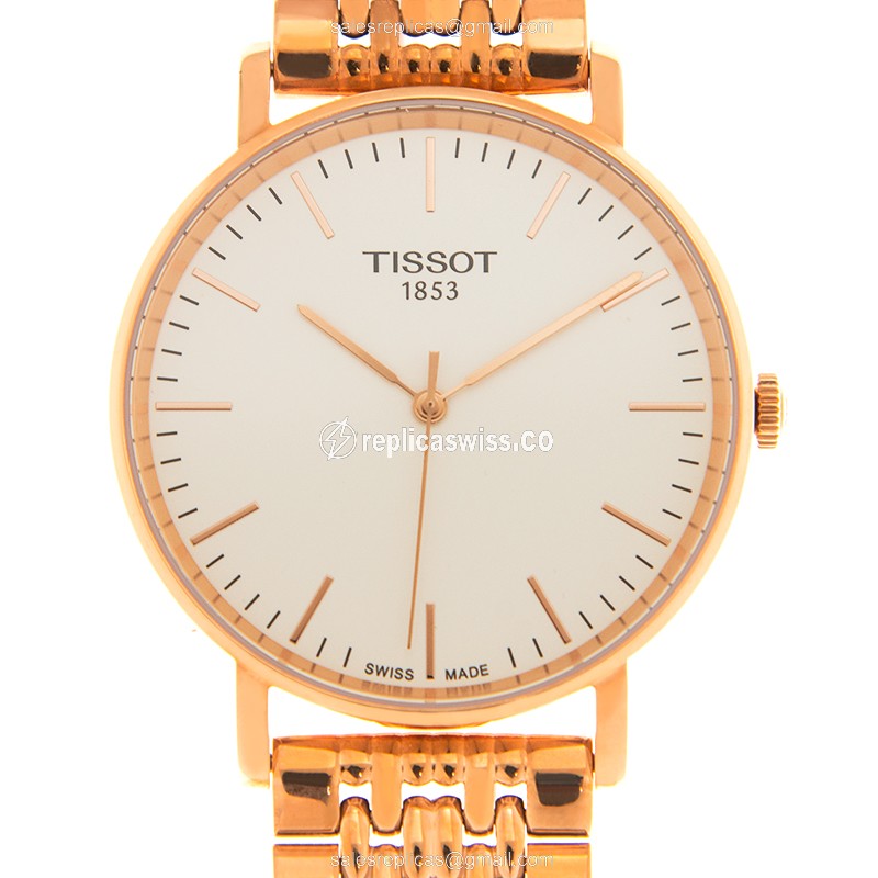 Tissot T109.410.33.031.00 Replica - Quartz - Gold PVD Case - Silver Dial - Gold Strap - Luxury Replica EVERYTIME Watch