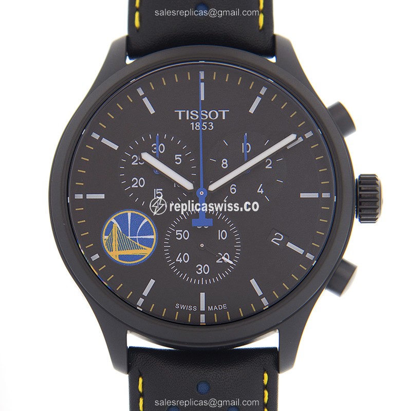 Chrono XL Replica - Tissot - Quartz - Steel Case - Black Dial - Leather Strap - Buckle Clasp - Luxury Replica TISSOT CHRONO XL Watch