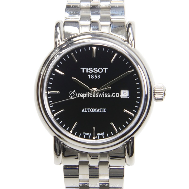 Rolex T-CLASSIC Replica - Quartz - Stainless Steel Case - Black Dial - Silver Strap - Luxury Replica T-CLASSIC Watch