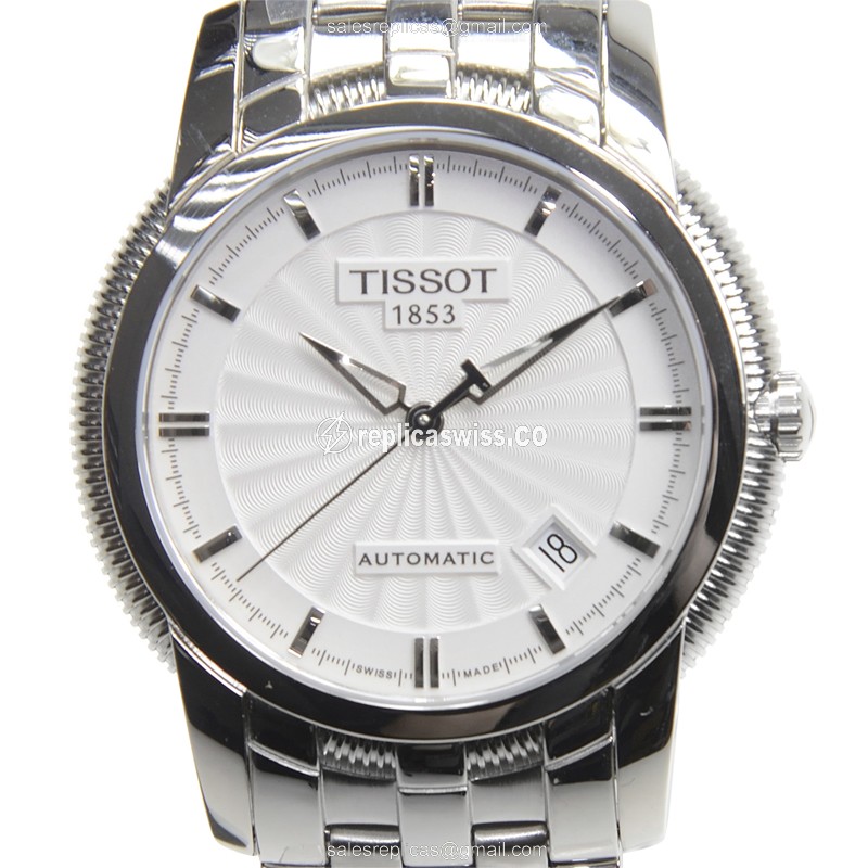 Replica Tissot T-CLASSIC - Automatic - Steel Case - White Dial - Silver Steel Band - Luxury Replica T-CLASSIC Watch