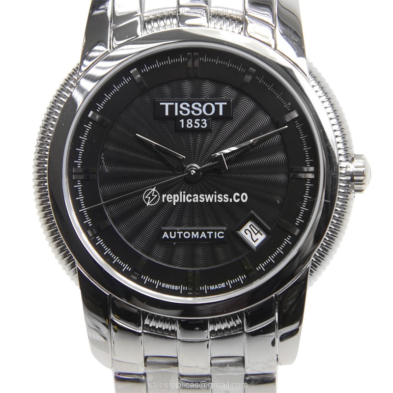 Tissot T-CLASSIC Automatic - Steel Case - Black Dial - Silver Steel Bracelet - Luxury Replica T-CLASSIC Watch