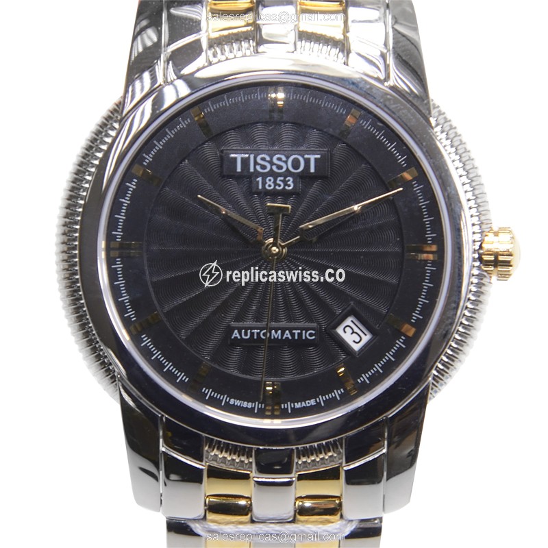 Automatic Tissot T-CLASSIC Watch - Steel Case, Black Dial - Silver Steel Band