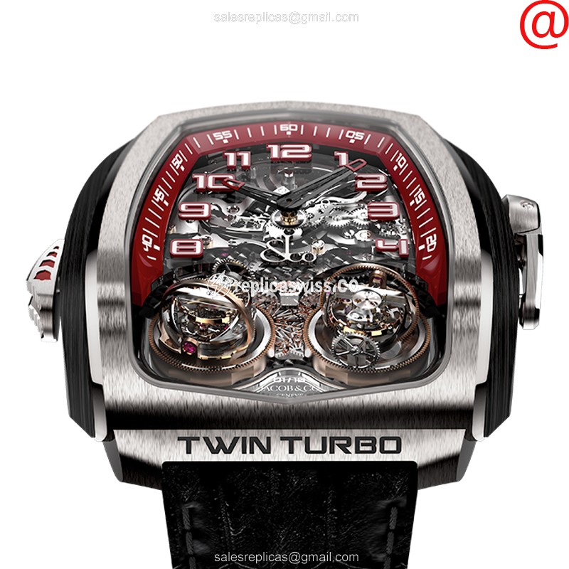 Jacob & Co. TT100.21.NS.MK.AWA4D - Manual Wind - Titanium Case - Sapphire Crystal - 44mm - Luxury Replica TWIN TURBO Watch