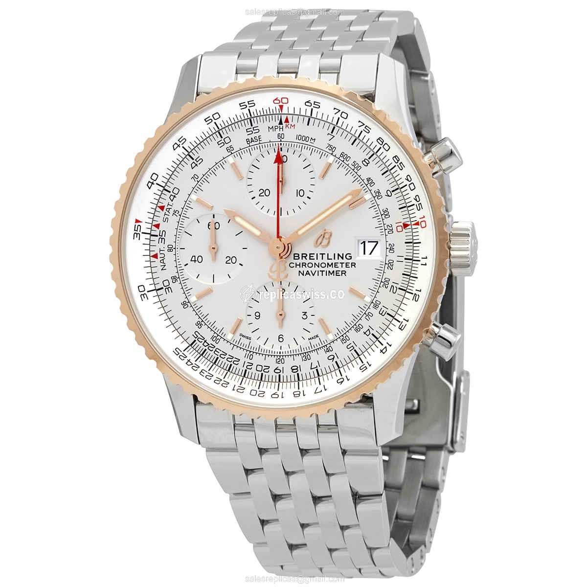 Breitling U13324211G1A1 NAVITIMER 1 - Automatic - Steel Case - Silver Dial - Steel Band