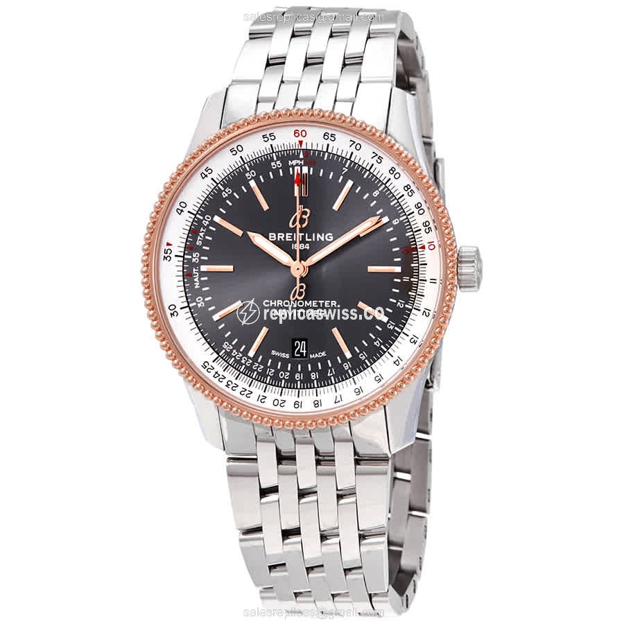 Breitling U17326211M1A1 NAVITIMER 1 Replica - Automatic - Steel Case - Gray Dial - Silver Band