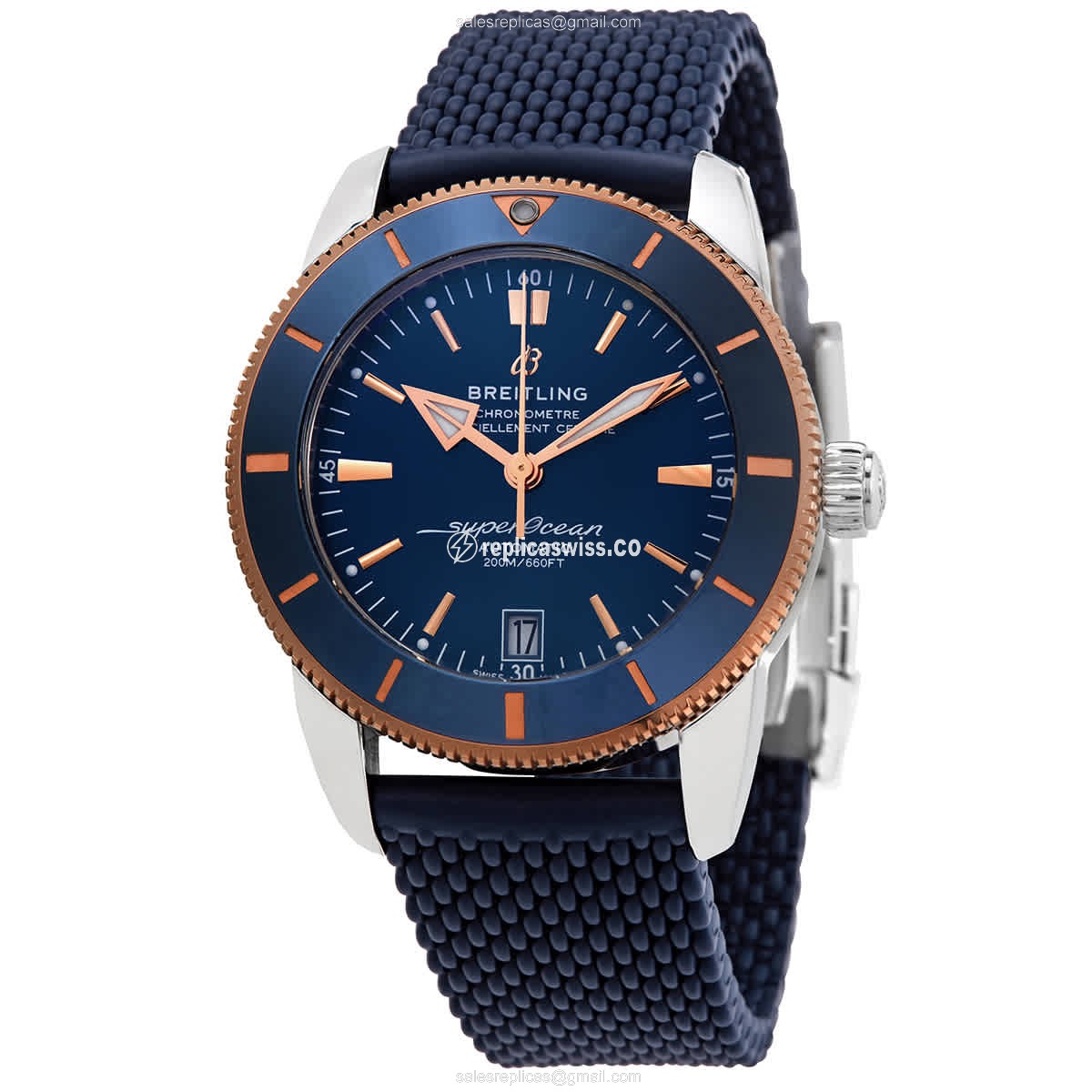 Breitling SuperOcean Heritage Replica - Automatic - Steel Case - Blue Dial - Rubber Strap - Luxury Replica SUPEROCEAN HERITAGE Watch