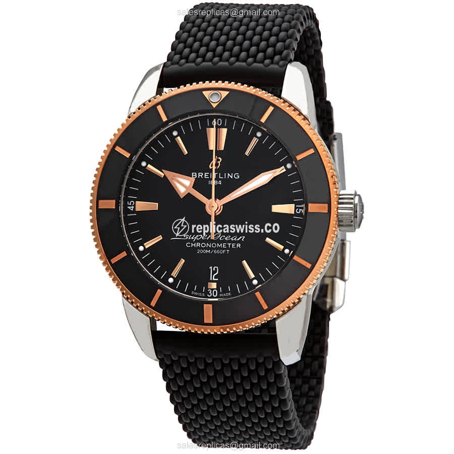 Breitling Superocean Heritage - Automatic - Steel - Black Dial - Rubber Strap