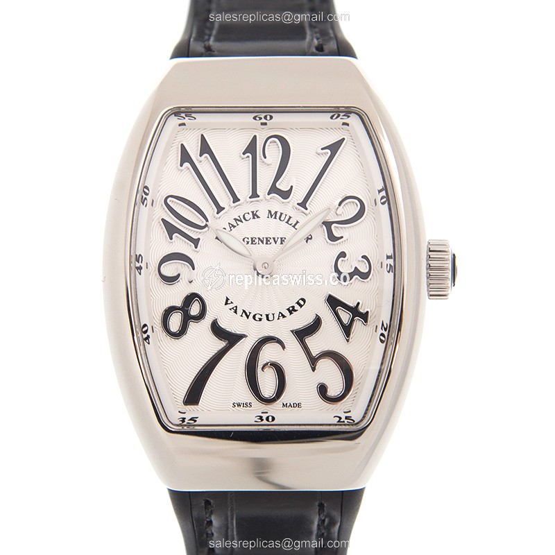Franck Muller V29QZ Quartz Steel White Dial Buckle Black Alligator