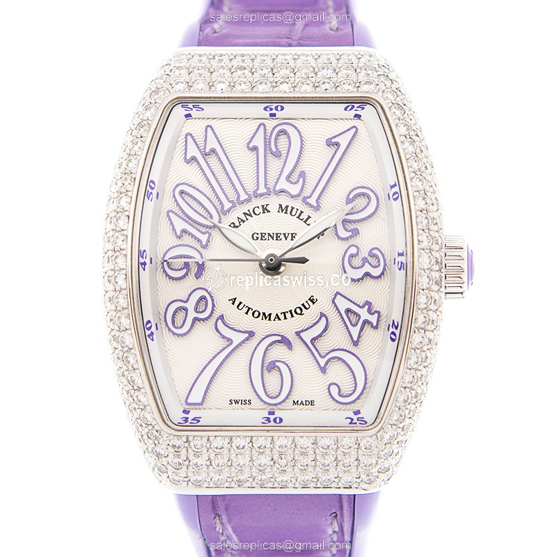 Franck Muller Vanguard Watch - Automatic - Diamonds - White