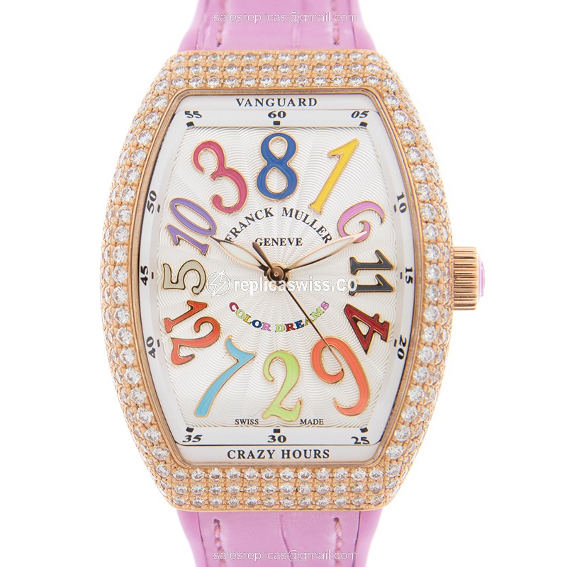 Franck Muller Vanguard Watch - Automatic - Rose Gold - White