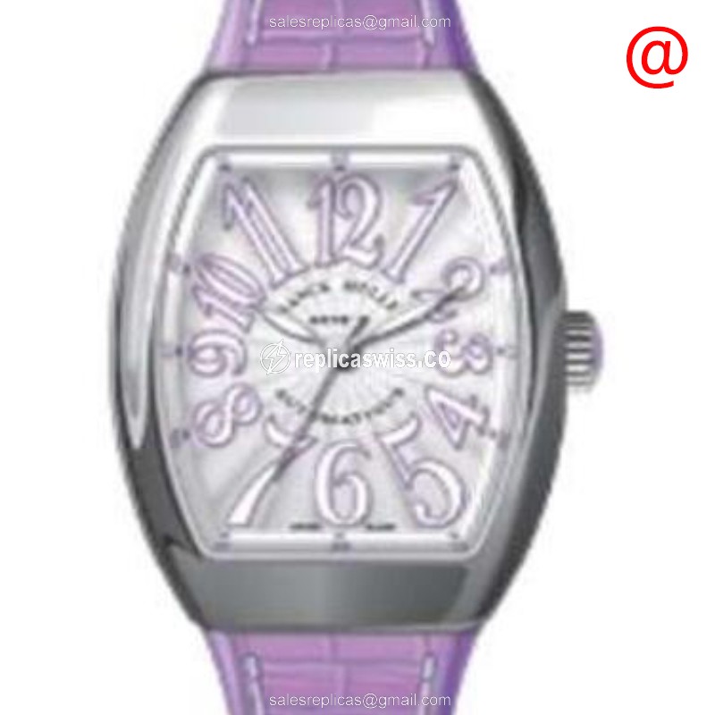 Franck Muller V32QZBLCVANGUARD Replica - Quartz - Silver Dial, Leather Strap - Luxury Replica VANGUARD Watch