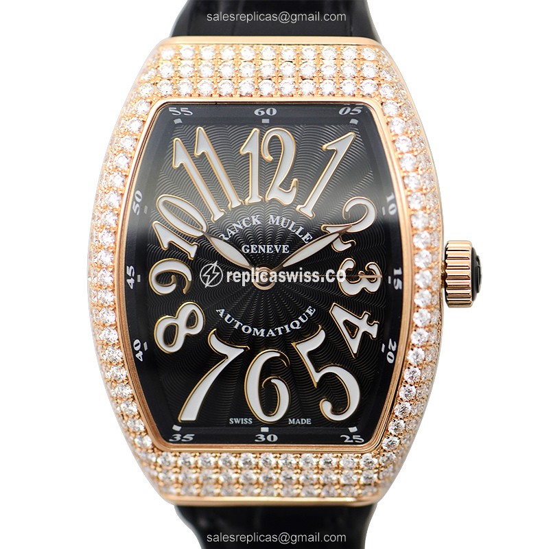 Franck Muller V 32 SC AT FO D (5N.NR) VANGUARD Automatic 18kt Rose Gold & Diamonds