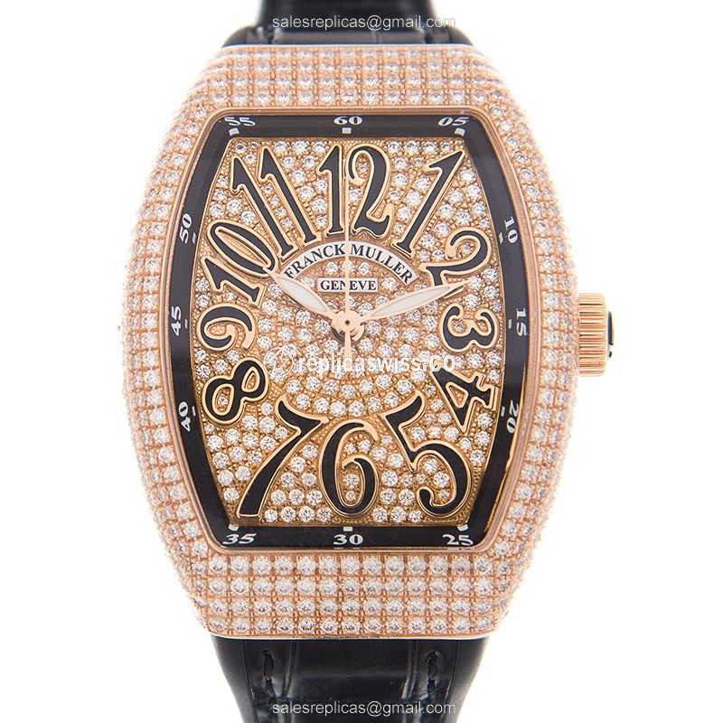 Franck Muller V 35 SC AT FO D CD (5N.NR) VANGUARD Automatic 18kt Rose Gold & Diamonds