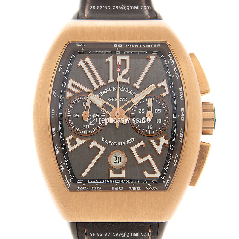Franck Muller V 45 CC DT5N.BR TT Vanguard - 18kt Rose Gold - Gray Dial - Automatic - Buckle Clasp