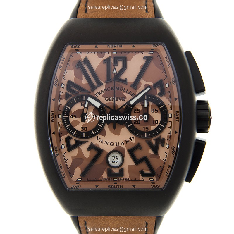 Franck Muller V 45 CC DT CAMOUFLAGE Replica - Automatic - Titanium Case - Brown Dial