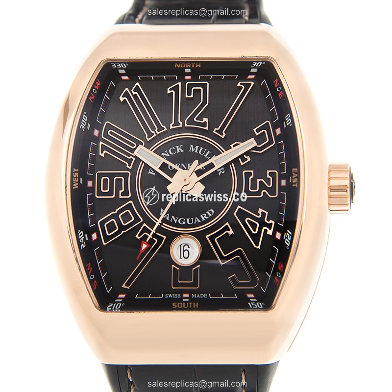 Franck Muller Vanguard Watch - Automatic - Rose Gold - Black