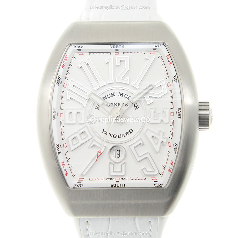 Franck Muller Vanguard Replica - Automatic - Steel - White - Luxury Replica VANGUARD Watch
