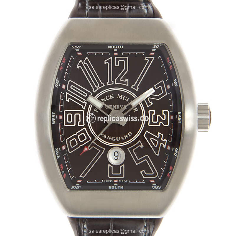 Franck Muller V45 SC DTAC.BR.BN Vanguard - Auto - Brown Dial - Leather Brown Strap - Luxury Replica VANGUARD Watch