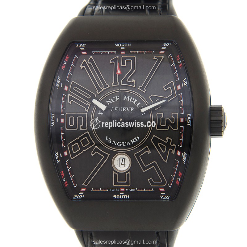 Franck Muller V 45 SC DT Replica - Automatic - Titanium Case - Black Dial