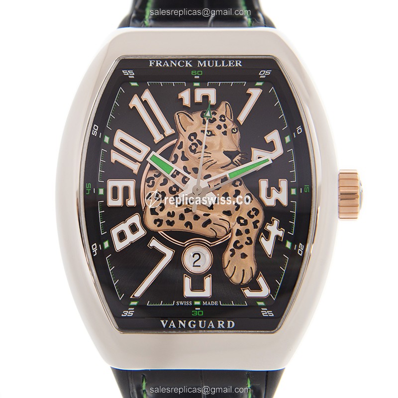 Franck Muller V 45 SC DT AC 5N LEOPARD LIMITED EDITION VANGUARD Automatic Stainless Steel - Luxury Replica VANGUARD Watch